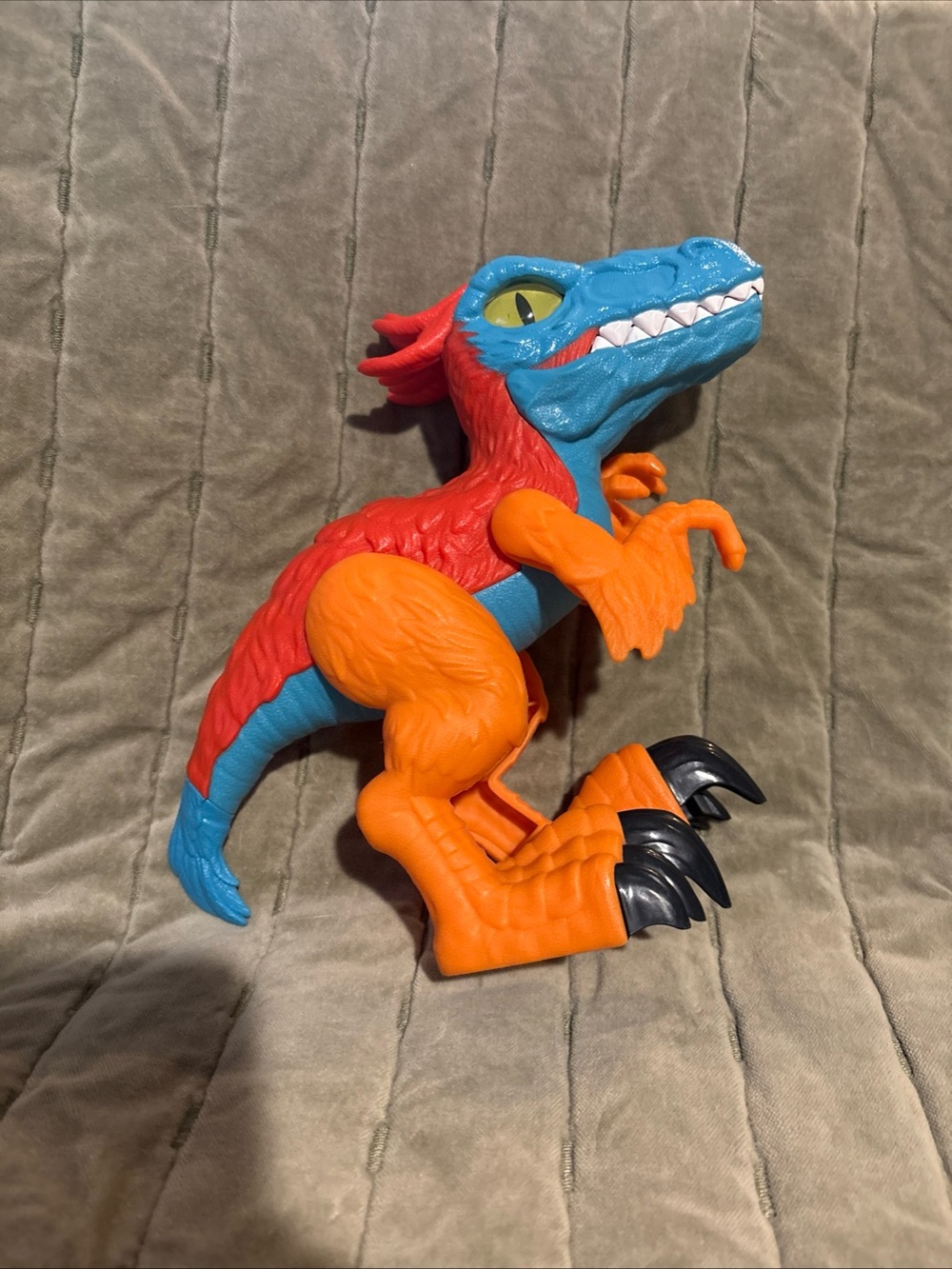 Colorful Orange & Blue Kids Dinosaur Toy - Playful Raptor Figure(Imaginex/J-Park